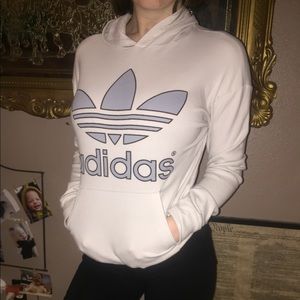 adidas gray & white hoodie